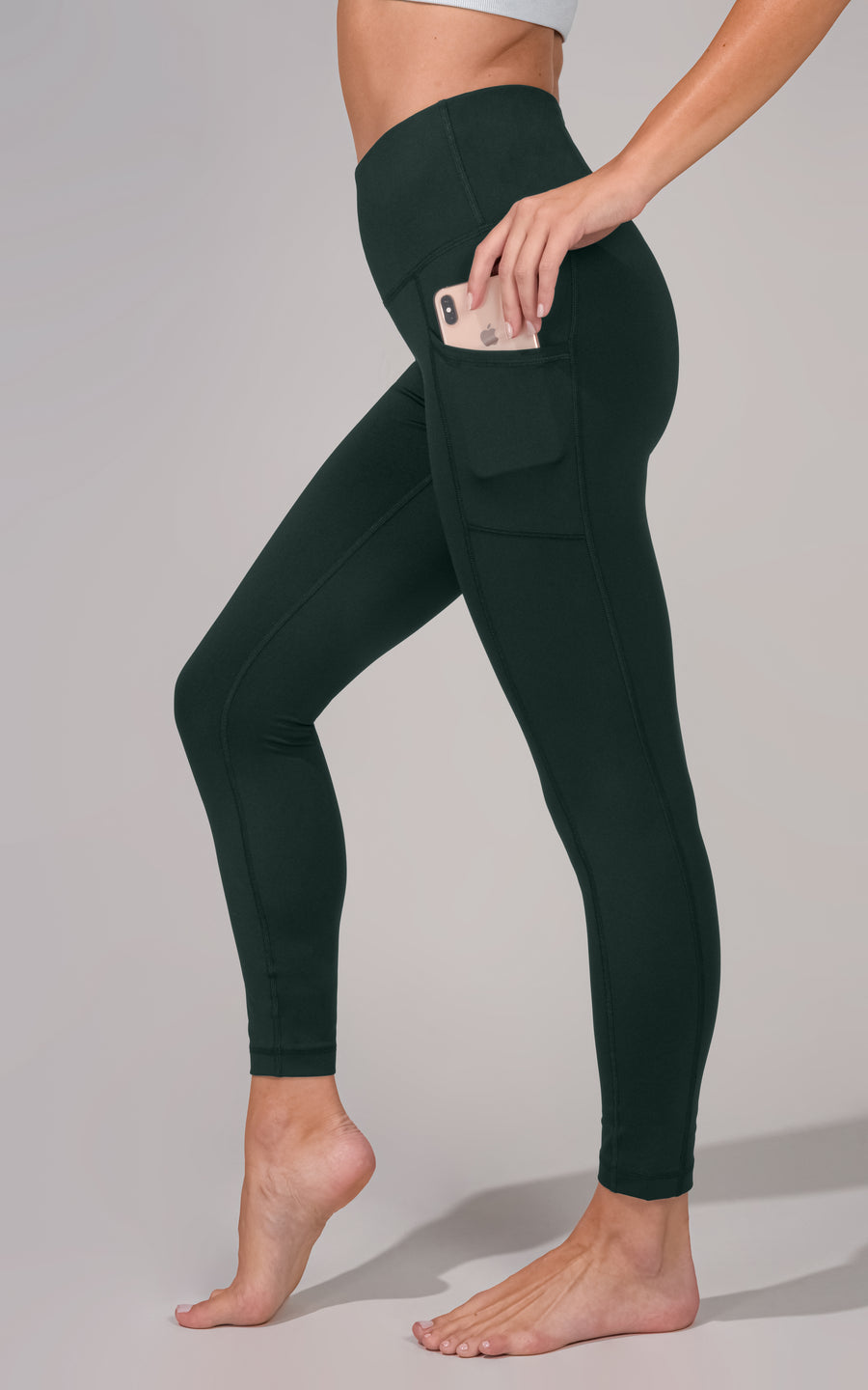 "Wonderlink" Elastic Free High Waist Side Pocket 7/8 Ankle Legging