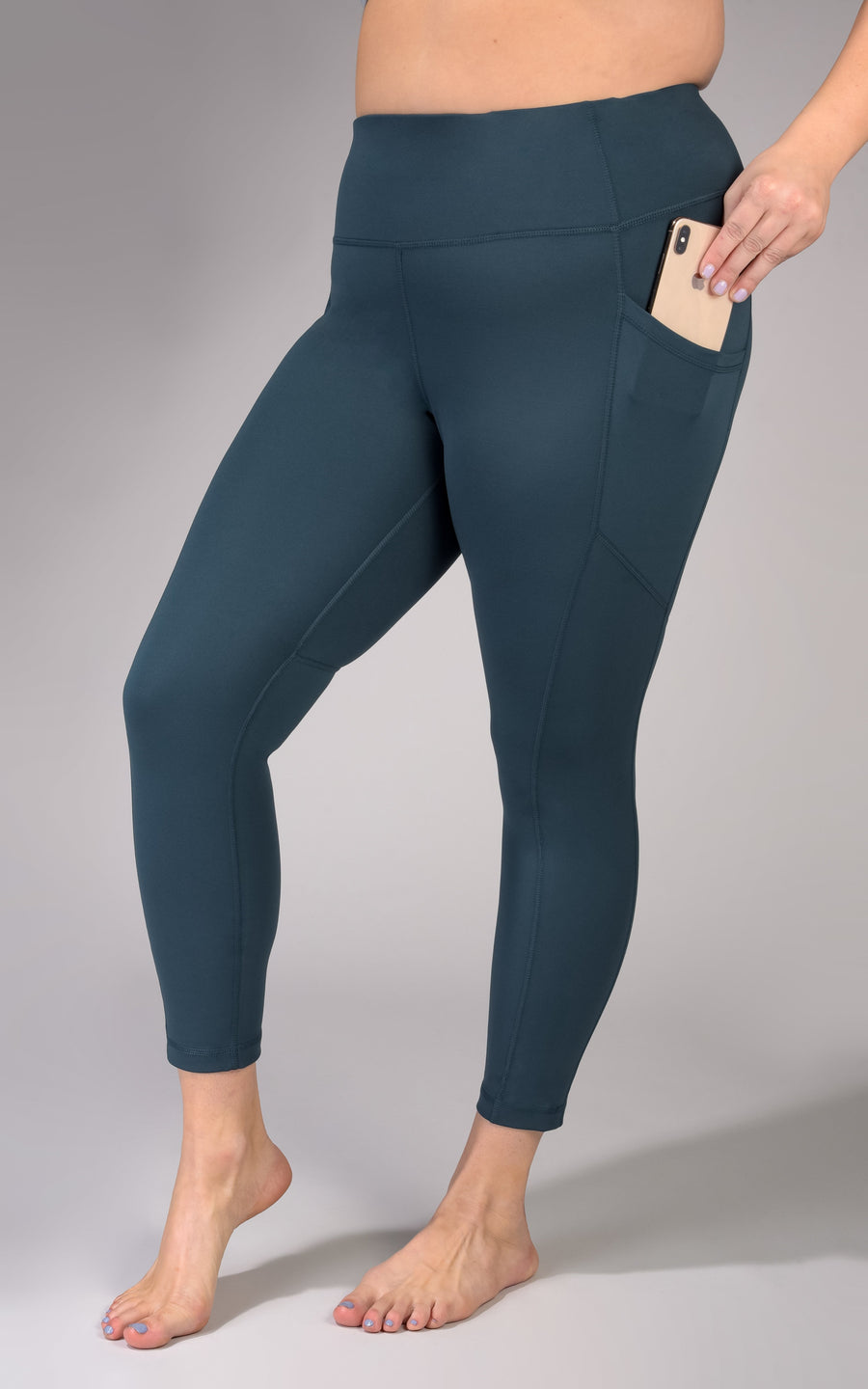 Yogalicious Plus Size Lux High Waist Pocket 7/8 Ankle Legging