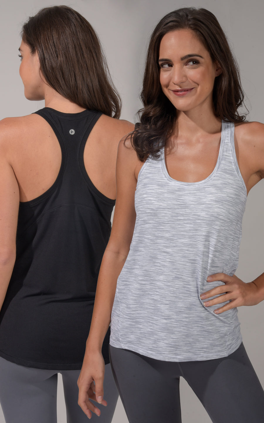 2 Pack Solid And Space Dyed Racer Back Tank Top