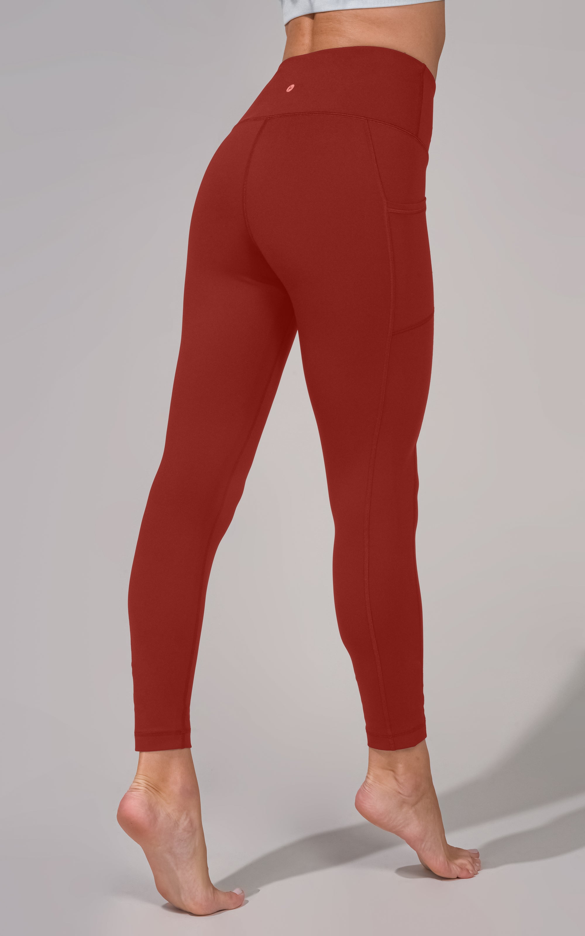 High Waisted Tall Size Pants 7/8 Length Leggings with Pockets red_Tall –  bubblelime