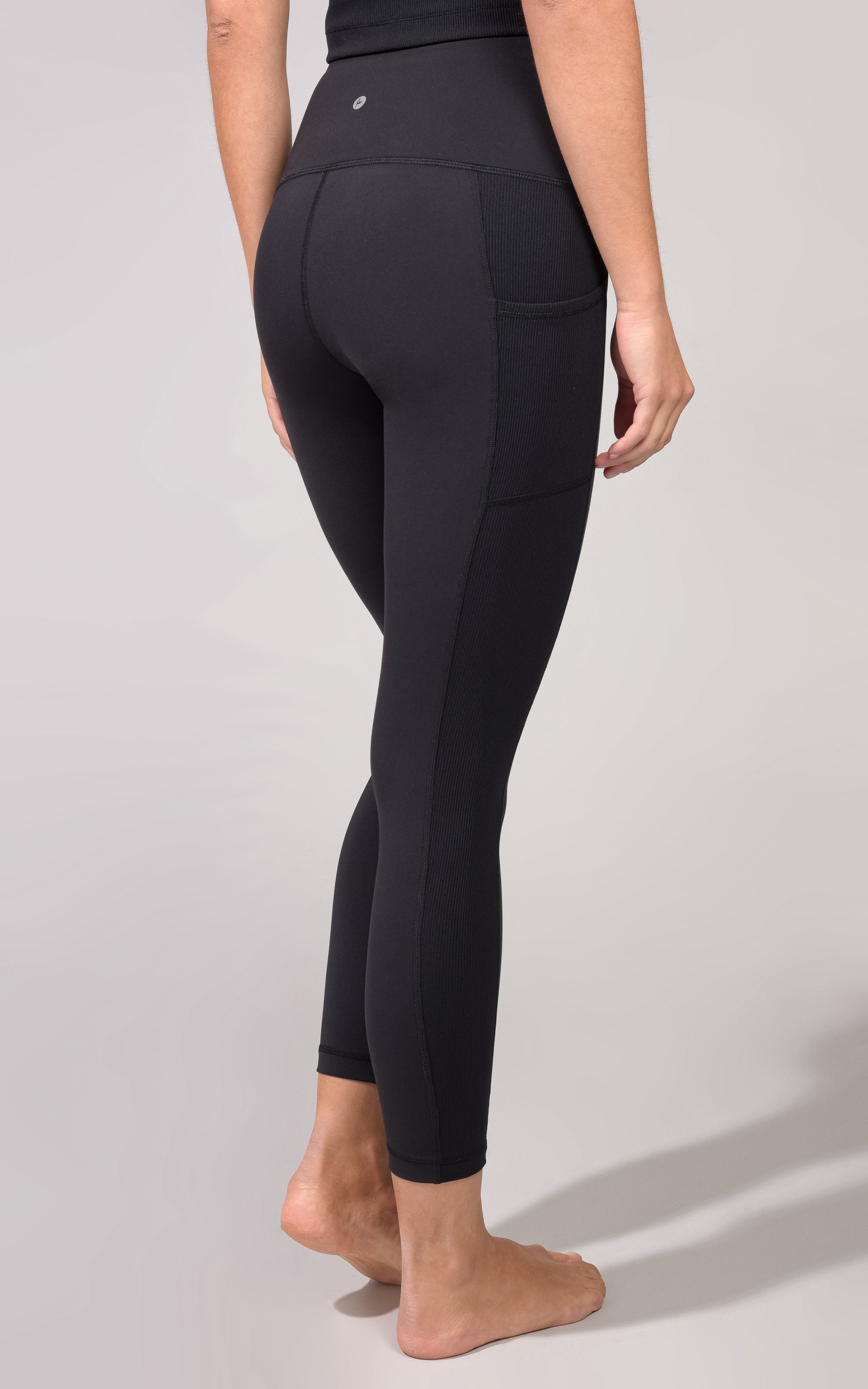 Squat Proof Interlink High Waist 7/8 Ankle Legging with Ribbed Side  Panels and Pockets