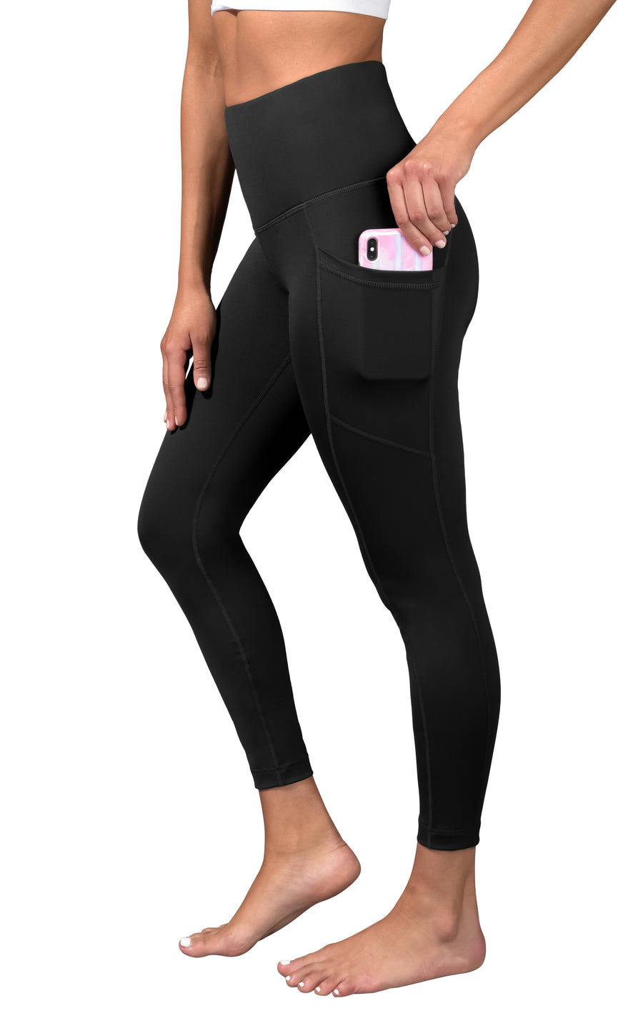 Squat Proof Interlink High Waist 7/8 Ankle Legging with Side