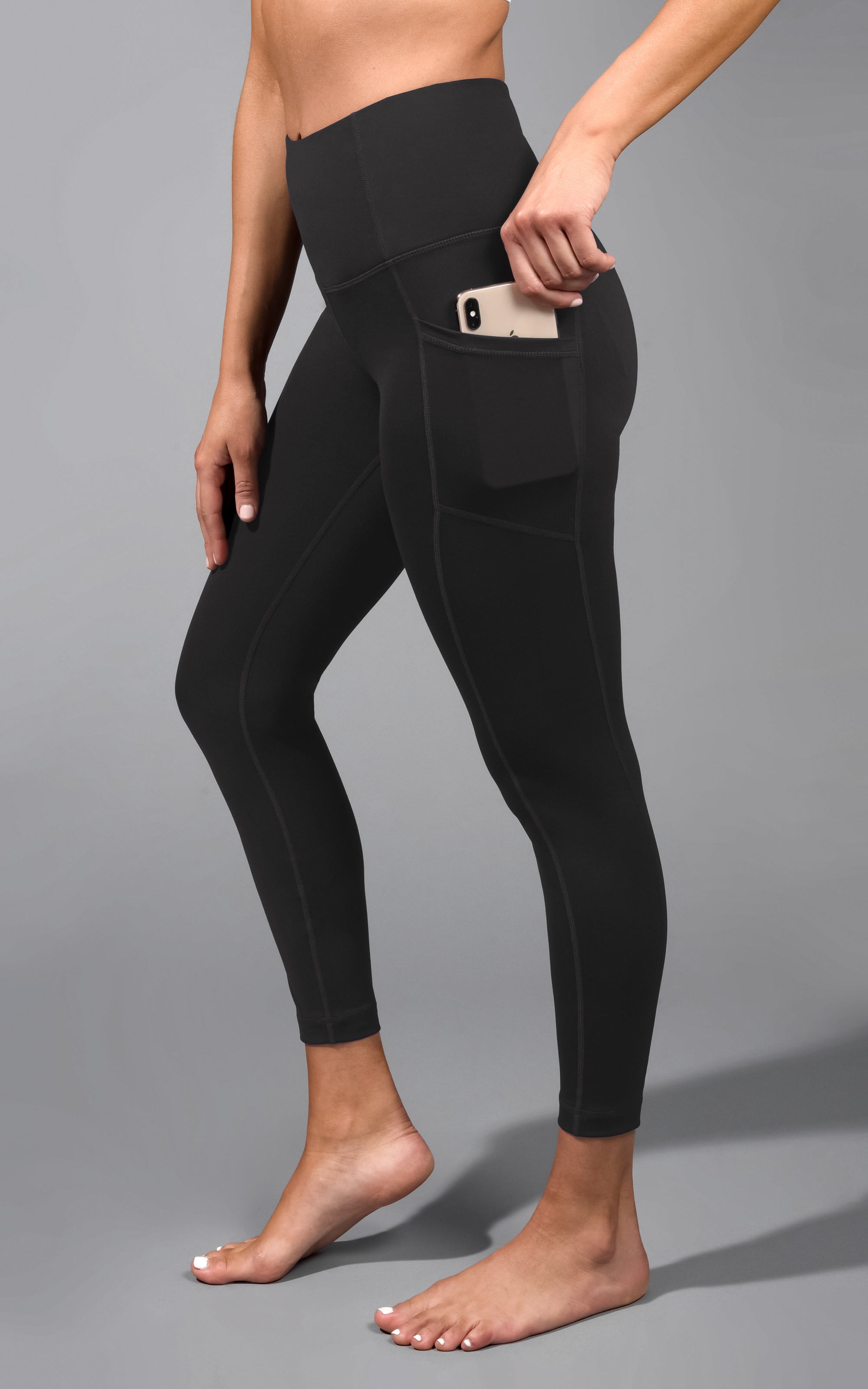 Yogalicious Lux High Waisted Pocket Legging Black Size XS - $12