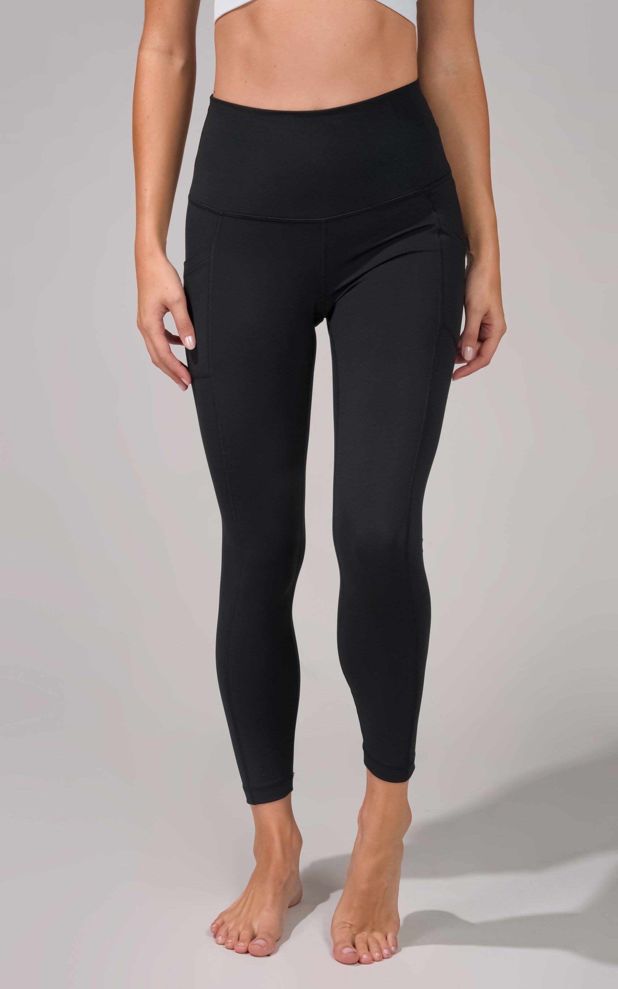 Yogalicious LUX} High Waist Ankle Length Leggings in Black