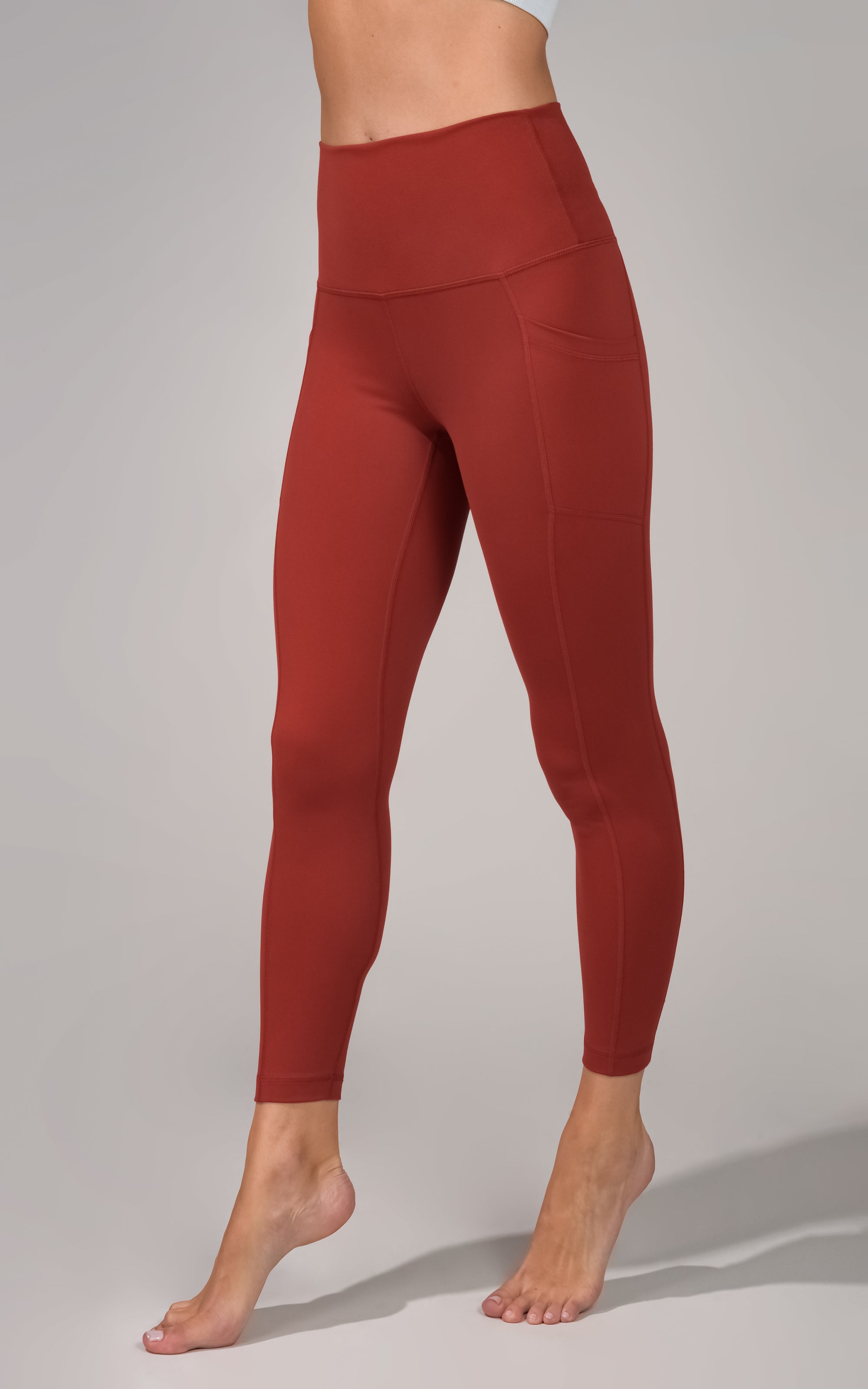 Red Orange Tie Dye Women Leggings Side Pockets, Printed Yoga Pants