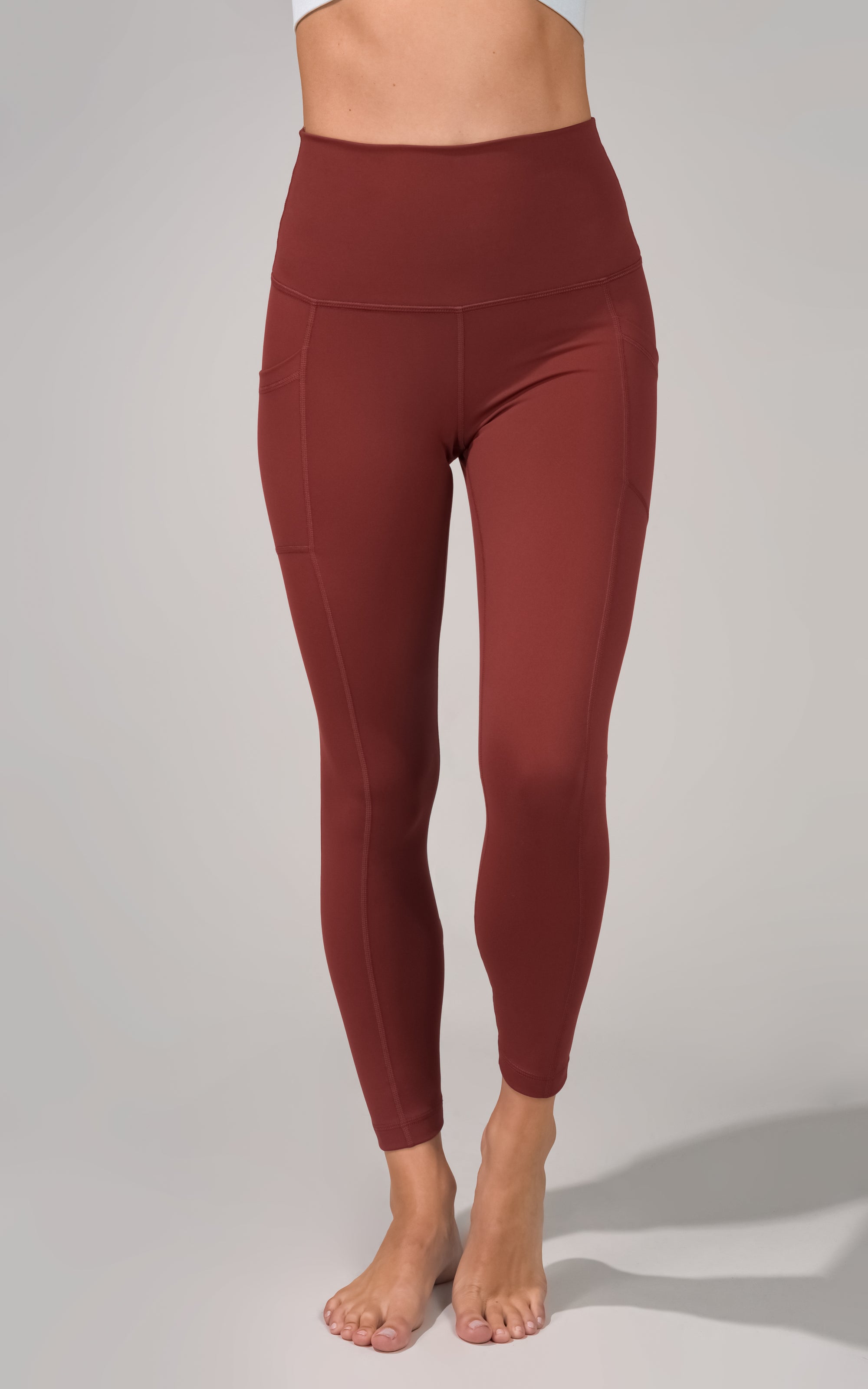Yogalicious, Pants & Jumpsuits, Yogalicious Lux Ankle Leggings Spiced Red  Syrah Pockets Nwt Size M