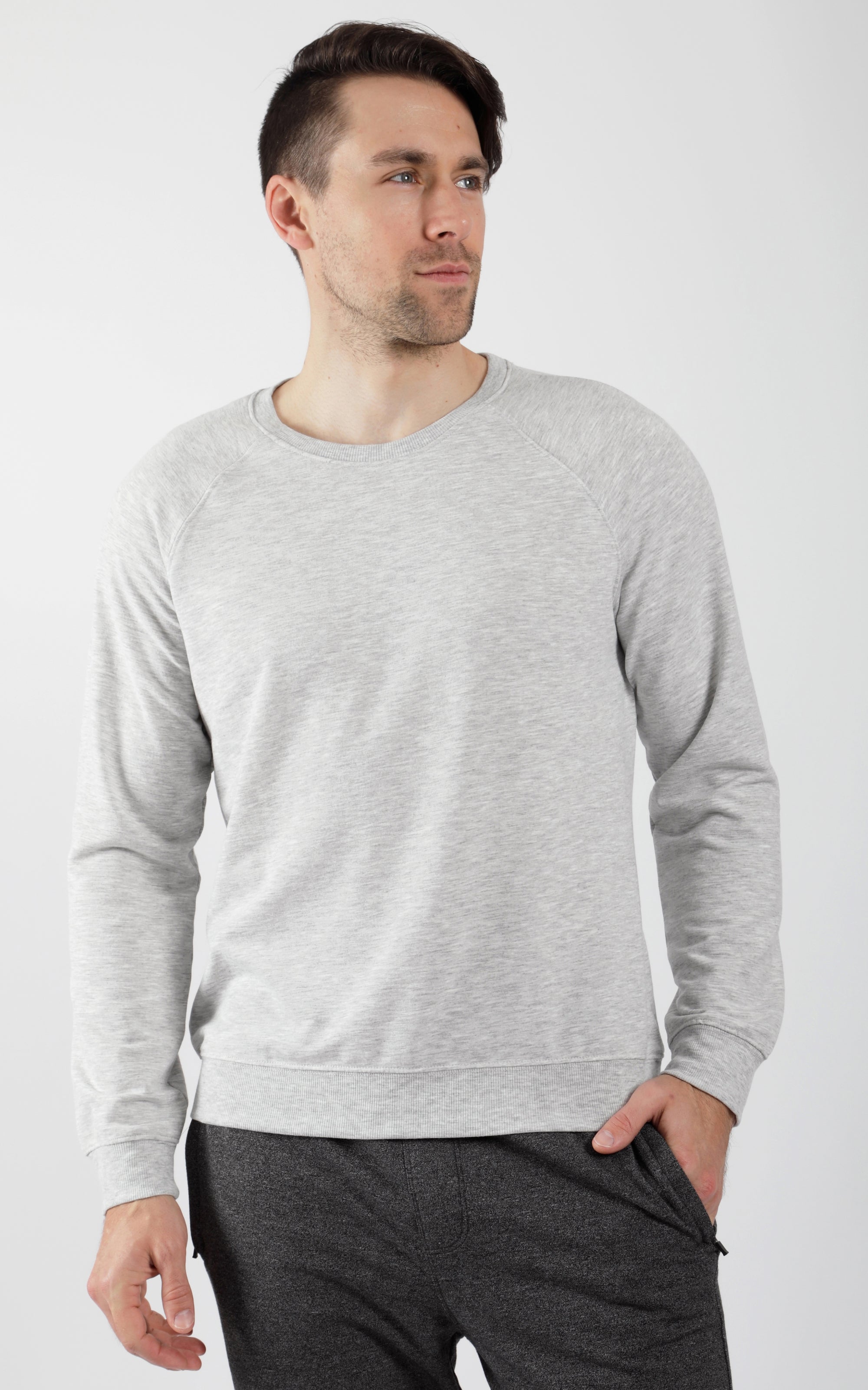 Mens Terry Brushed Long Sleeve Top Prepack
