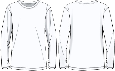 MENS PIMA COTTON CREW NECK LONG SLEEVE SHIRT PREPACK