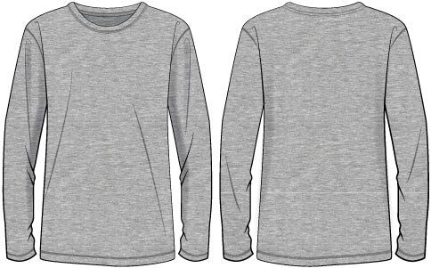 MENS PIMA COTTON CREW NECK LONG SLEEVE SHIRT PREPACK