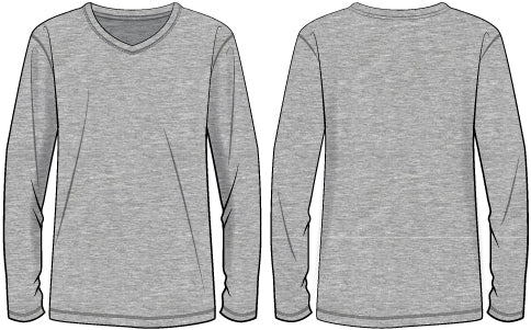 MENS PIMA COTTON VEE NECK LONG SLEEVE SHIRT PREPACK