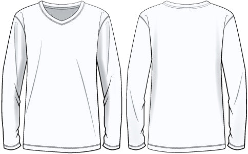 MENS PIMA COTTON VEE NECK LONG SLEEVE SHIRT PREPACK