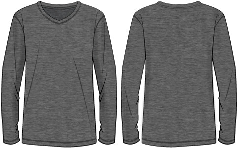 MENS PIMA COTTON VEE NECK LONG SLEEVE SHIRT PREPACK