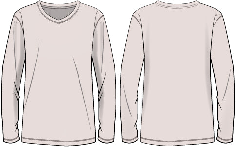 MENS PIMA COTTON VEE NECK LONG SLEEVE SHIRT PREPACK