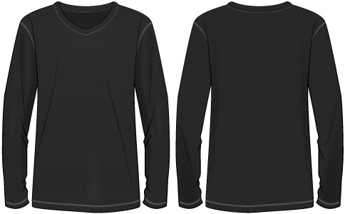 MENS PIMA COTTON VEE NECK LONG SLEEVE SHIRT PREPACK