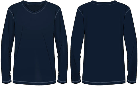 MENS PIMA COTTON VEE NECK LONG SLEEVE SHIRT PREPACK