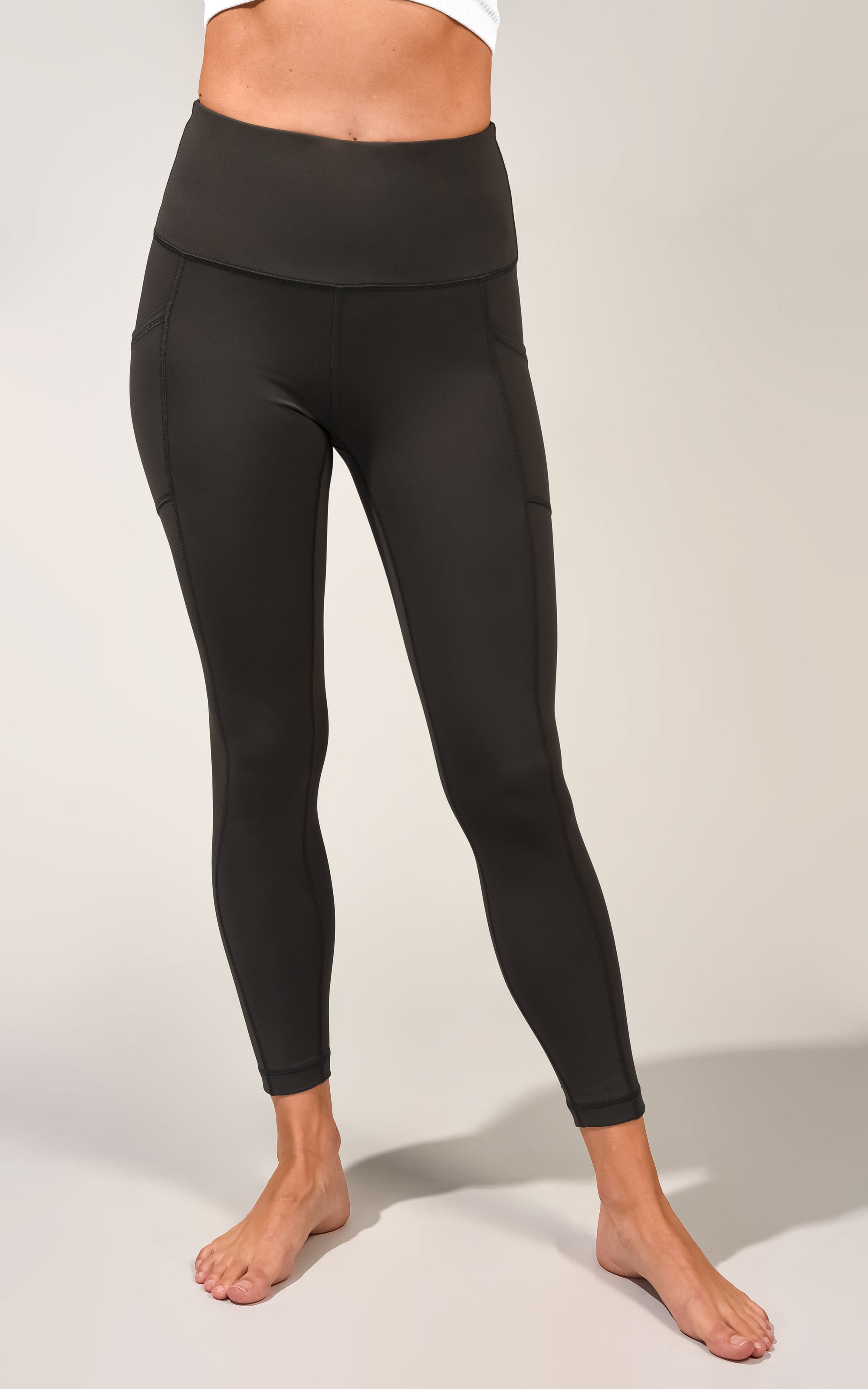 90 Degree By Reflex Carbon Interlink High Waist Crossover Ankle Legging -  Black - X Small
