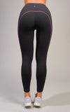 "Squat Proof" Interlink High Waist 7/8 Ankle Legging with Neon Trim