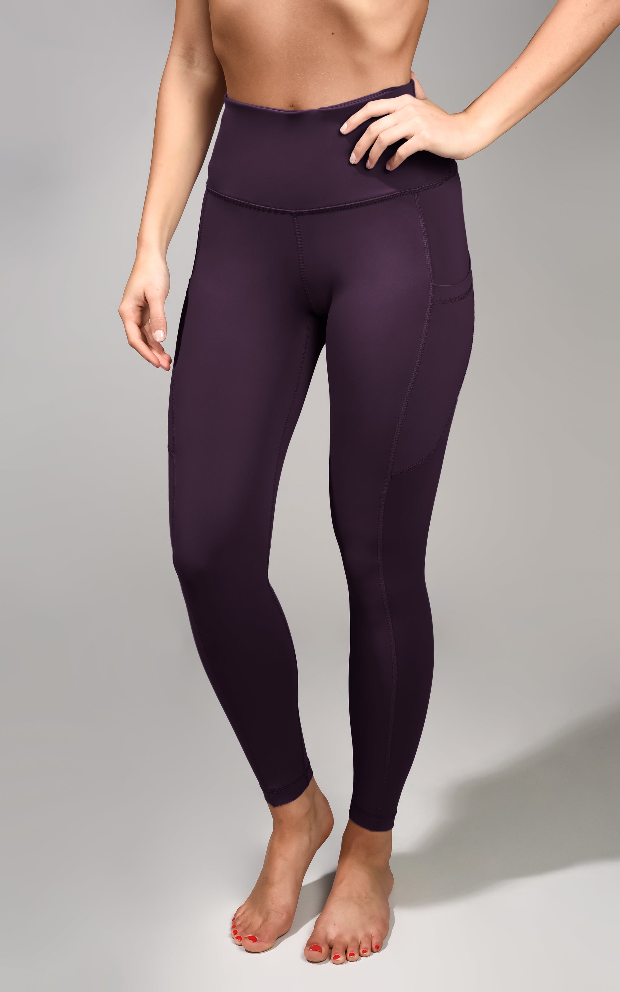 "Squat Proof" Interlink High Waist 7/8 Ankle Legging With Back Yoke and Side Pockets