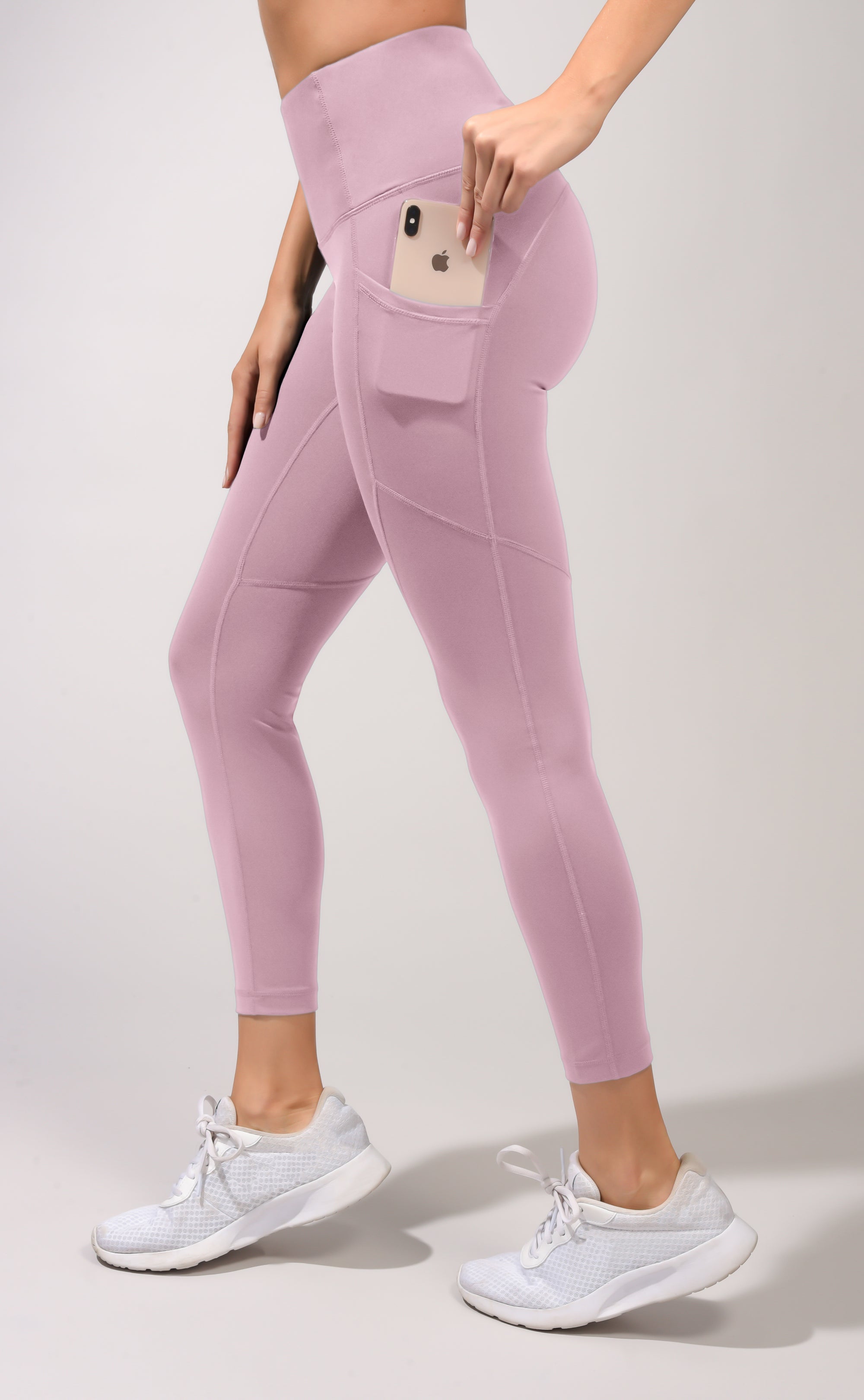 Yogalicious LUX Leggings Yoga Pants Ruched Pale Pink Size Medium