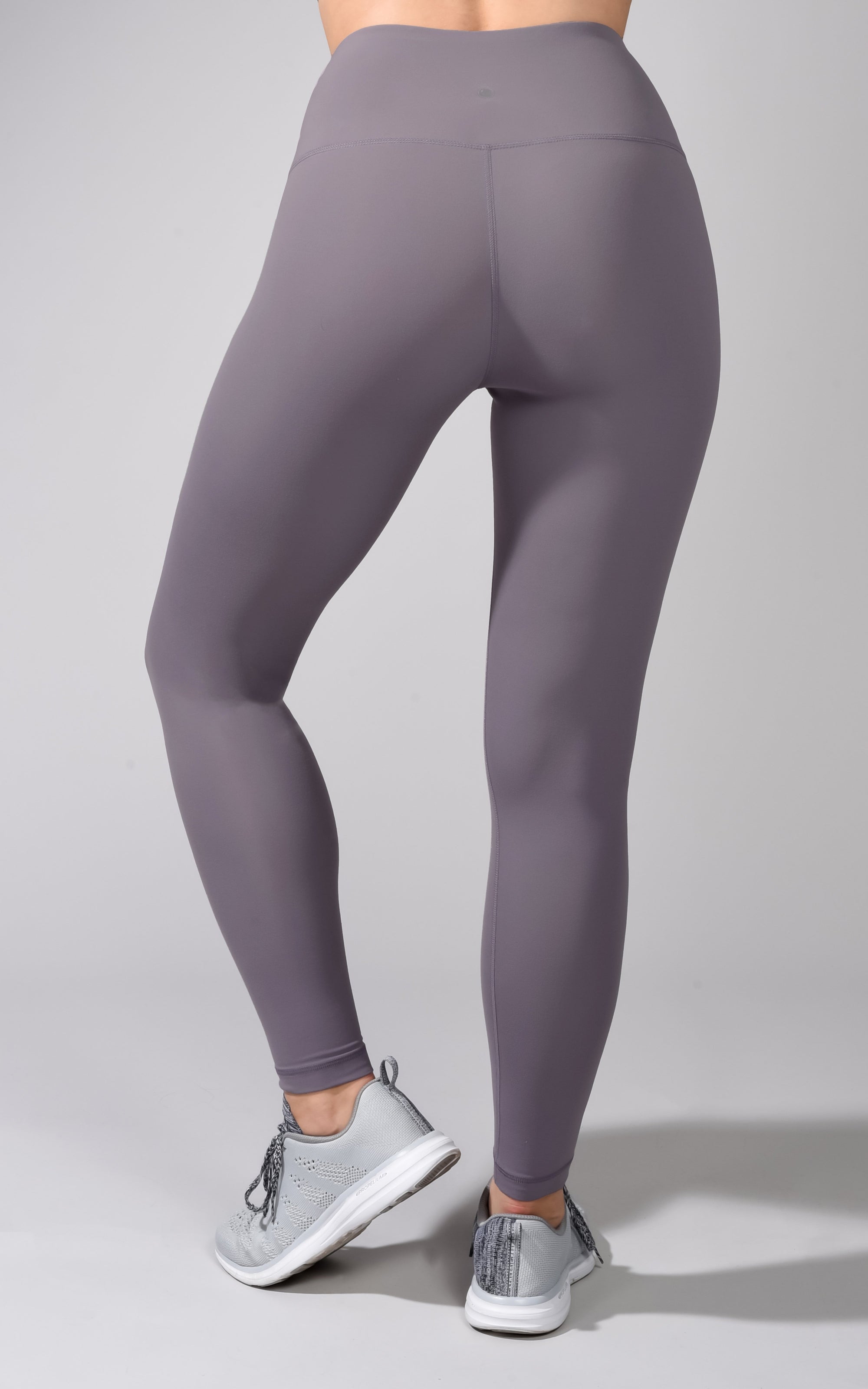 Yogalicious - Women's Nude Tech Elastic Free High Waist Side Pocket 7/8  Ankle Legging - Black - Medium
