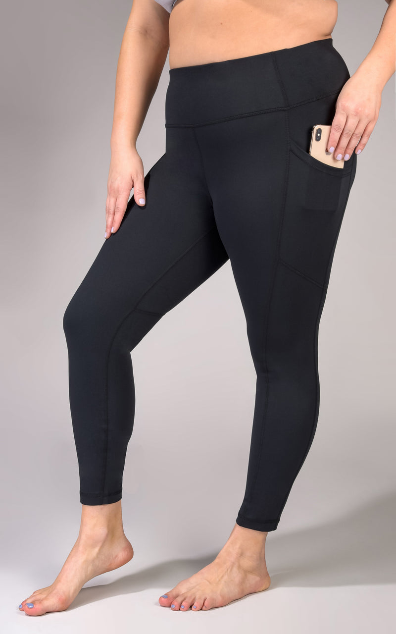 Yogalicious Lux Leggings Hi-Rise Ankle Length Legging Black 3x Plus Size  Pocket
