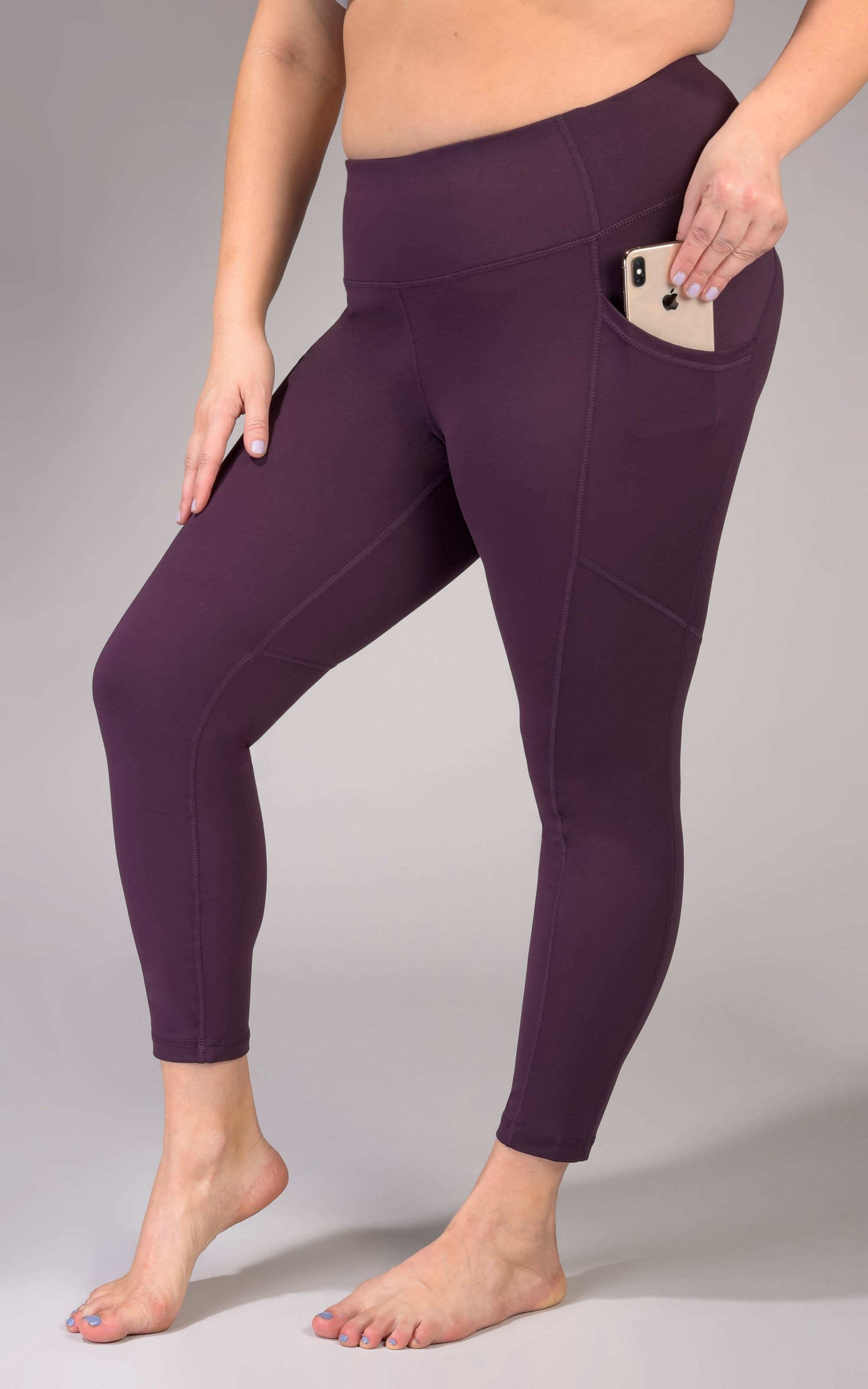 Plus Oh So Luxe High Waist Contrast Stitching Leggings with Side Pocke –  Stretch Is Comfort