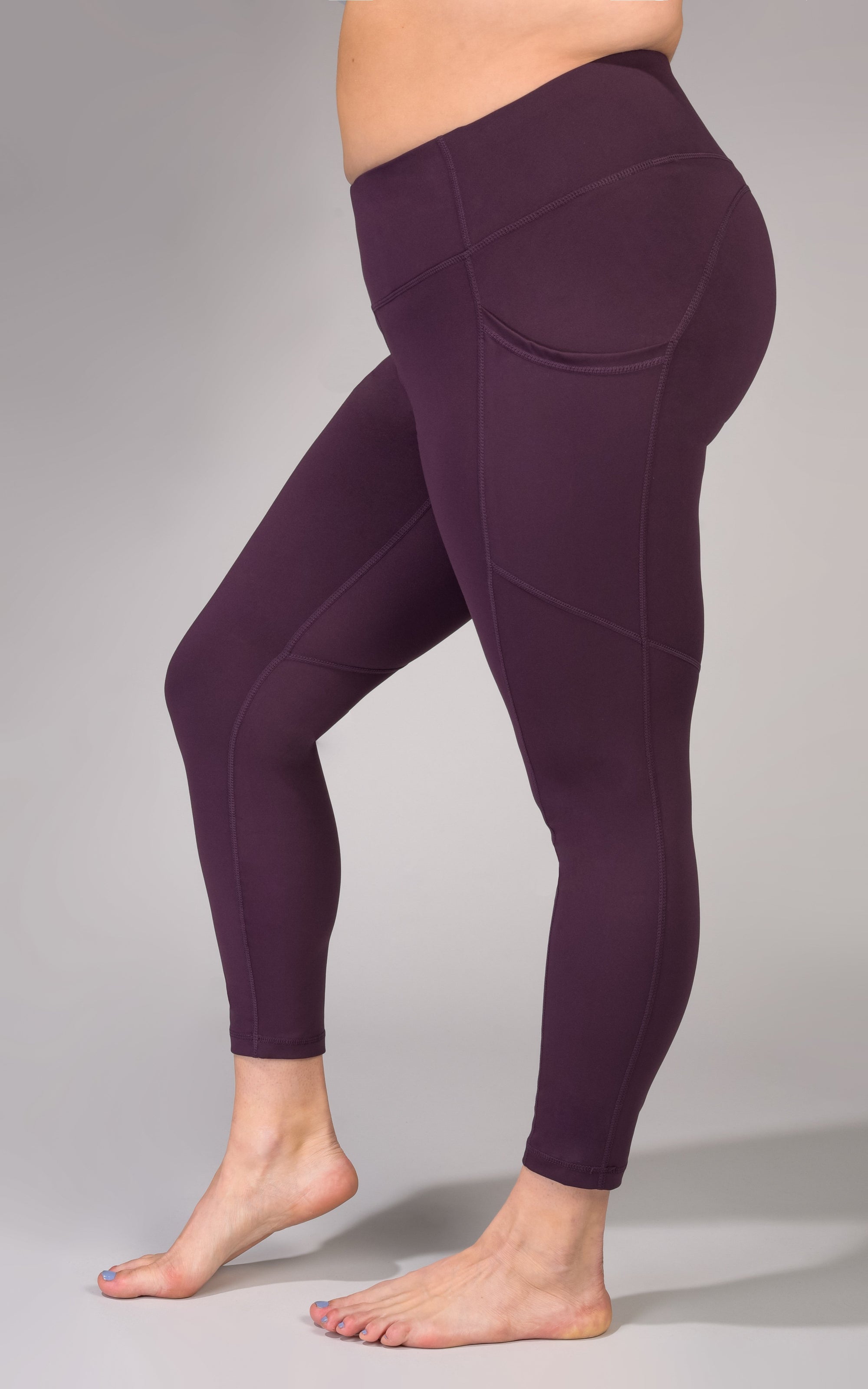 Yogalicious Women's Plus Size High-Rise Active Capri Leggings with Side  Pockets