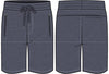 Mens Scuba Short with Front and Back Zipper Pockets Prepack
