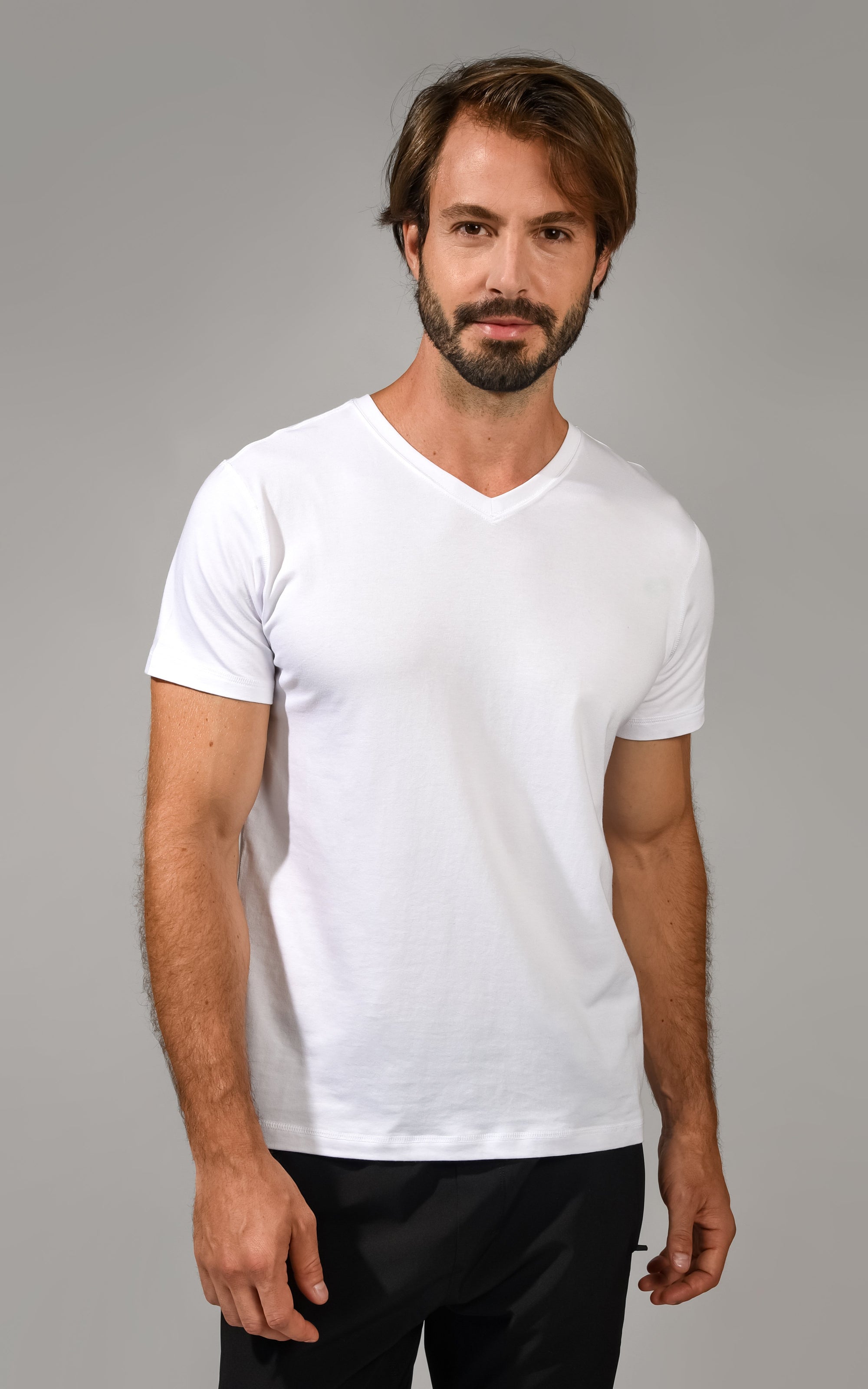 Men's Cotton Modal Vee Neck Tee Shirt