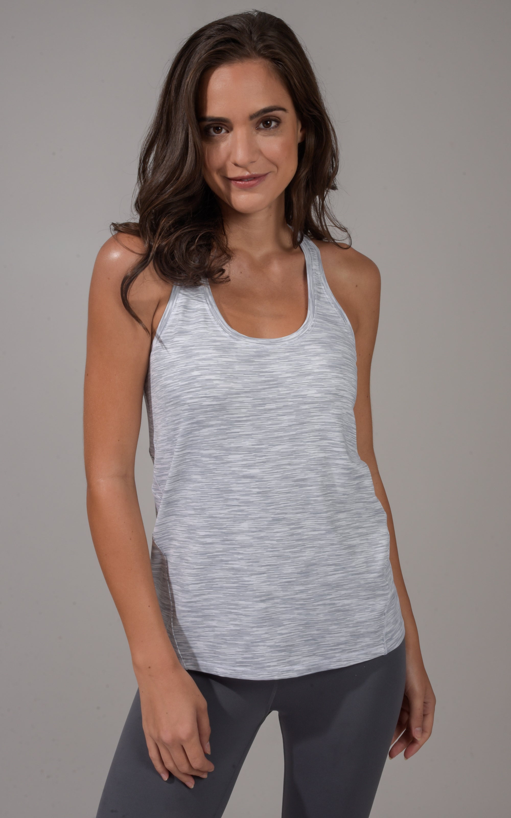 2 Pack Solid And Space Dyed Racer Back Tank Top