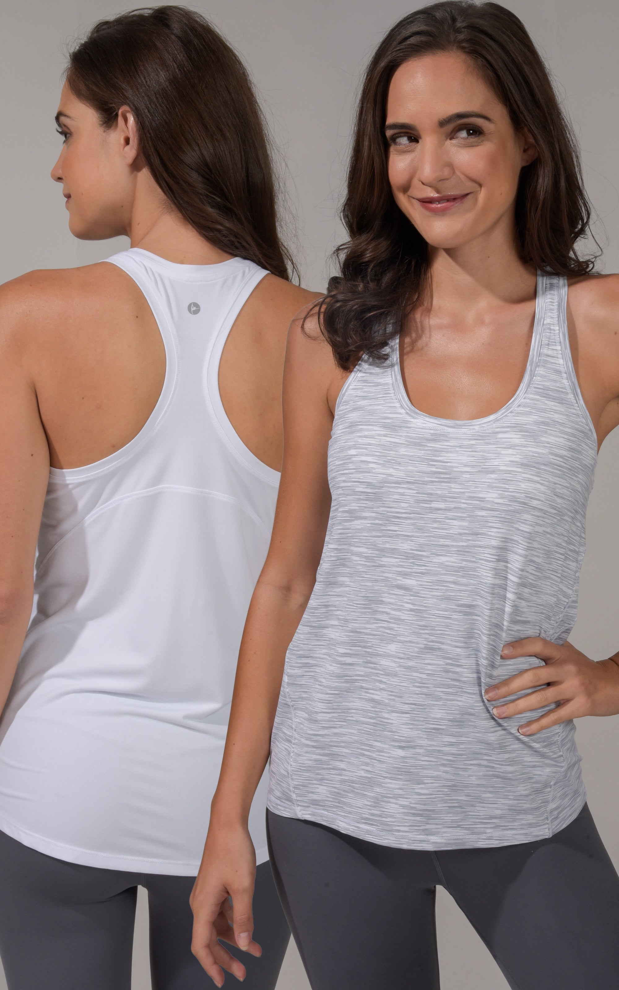 2 Pack Solid And Space Dyed Racer Back Tank Top
