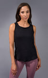 "Yogalicious" Sleeveless Tank Top With Curved Seam Front Detail